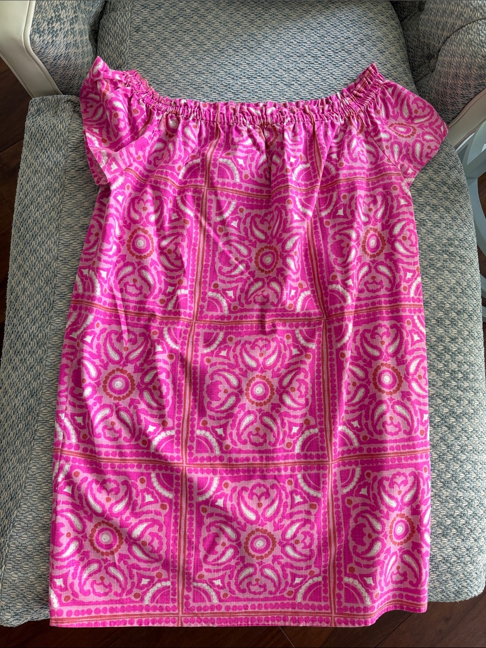 Vineyard Vines Pink Off the Shoulder Dress